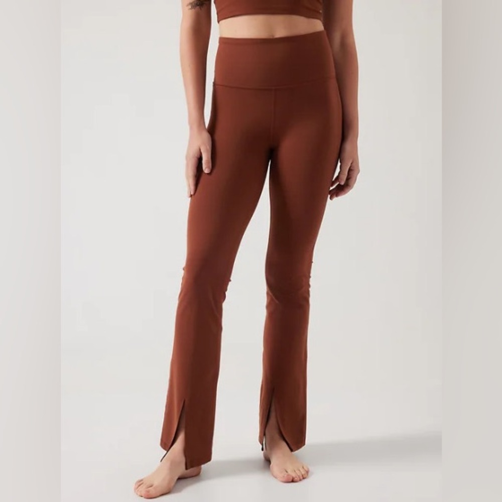 Athleta Elation Split Flare Wide Leg Yoga Pant Ancient Mahogany 1X